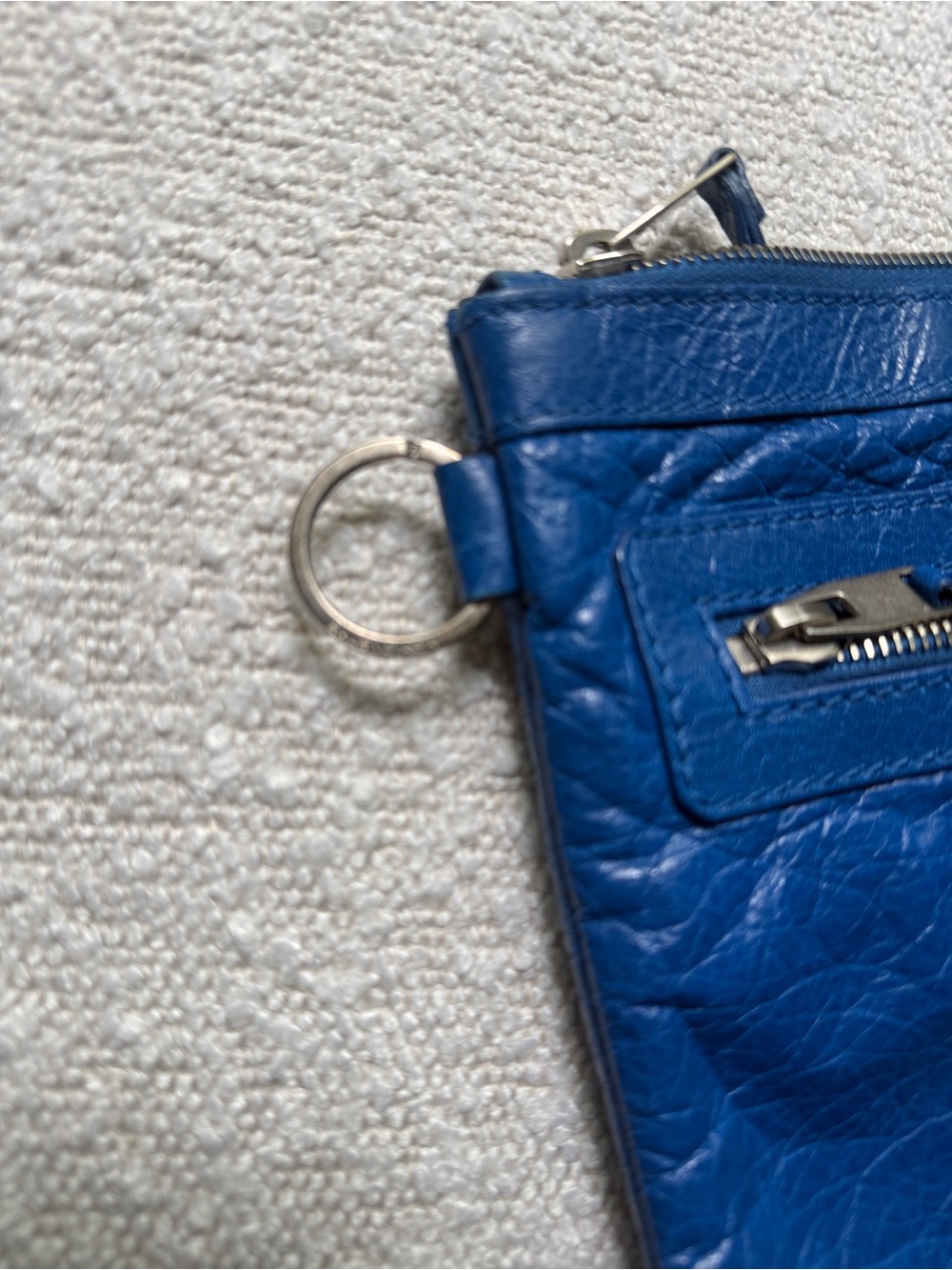 Balenciaga Electric Blue Leather Zip Pouch - Picture 5 of 5